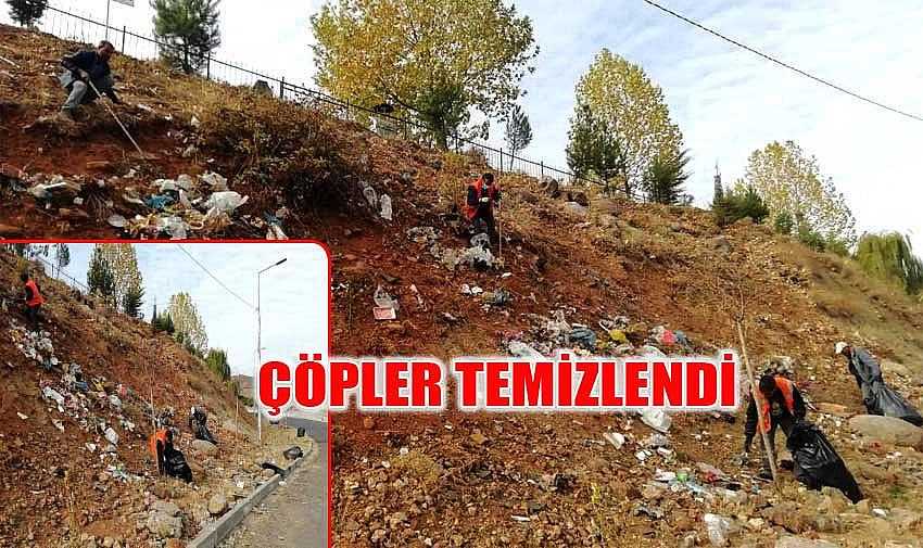 PARK ALANINDAKİ ÇÖPLER TEMİZLENDİ